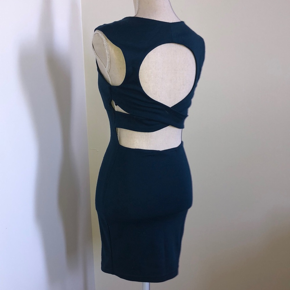 Blue Open-Back Dress